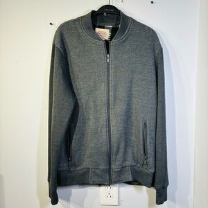 Boston Traders Jacket Gray Plaid Inside Zip Up Size Large